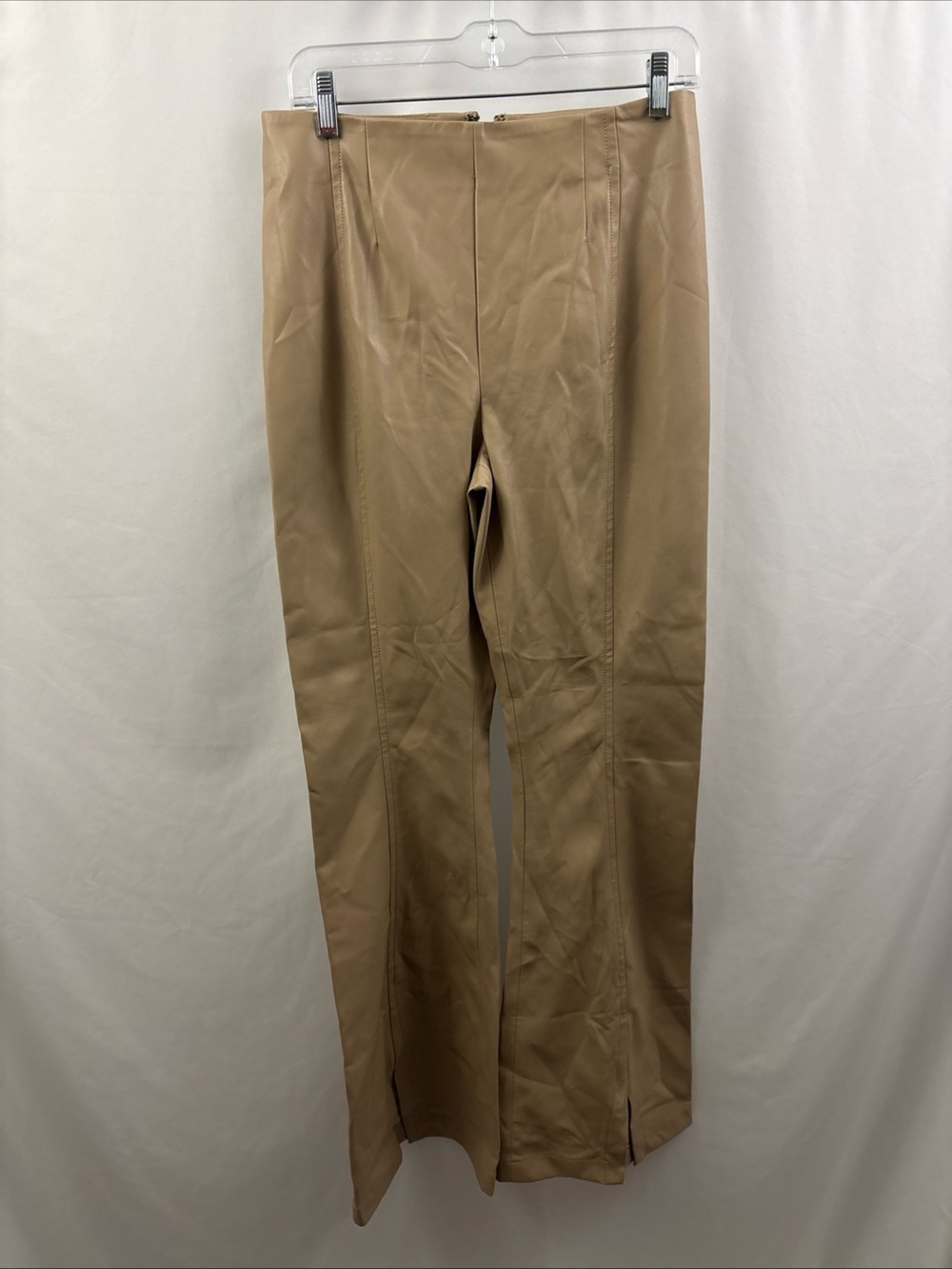 Free People We The Free Women’s Flare Slit Faux Leather Pants Beige Size 30